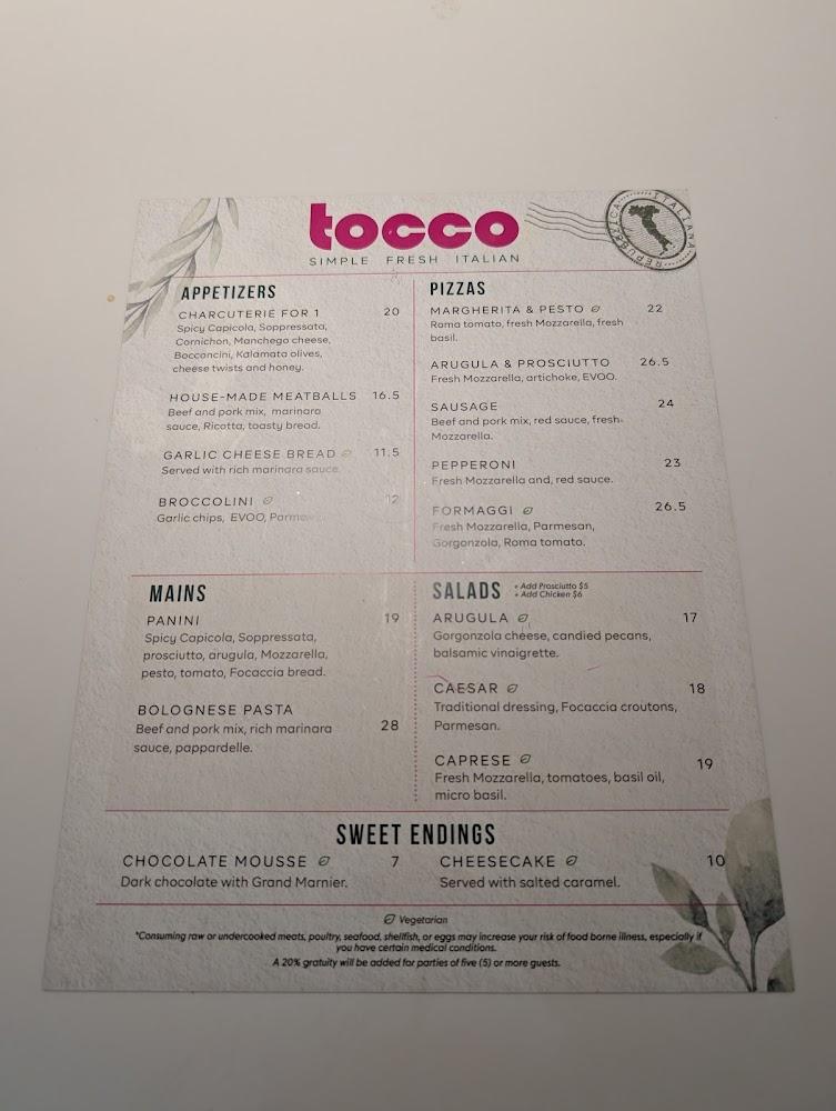 Tocco Charcuterie For 1